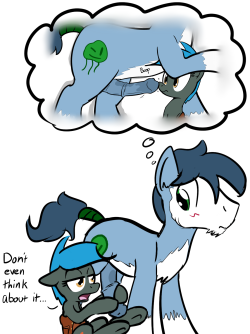 noobishponyart:  whatsa-smut:  A response to this post by CharlieBadTouch Apparently it took all of Bluebelle’s self-control to resist the urge.  Took a lot of scrolling but I finally found the first post :3  It&rsquo;s the latest post now :3