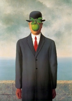 wellnotwisely:  The Son of Man by  René Magritte, 1964 Bob and burger, by Derek Schroeder, 2015 
