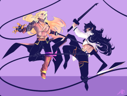 Still giving out those good Bumbleby vibes for the episode later!!! This is also part of a set I did with Ruby and Weiss earlier!Also bonus lineart because the crisp black on white looked nice lol