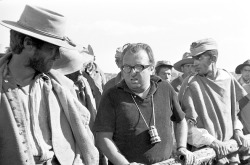 mabellonghetti:  Clint Eastwood, Eli Wallach and Sergio Leone on the film set of The Good, the Bad and the Ugly, 1966. Credit: Reporters Associati &amp; Archivi