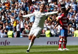 halamadridrm:  Real Madrid 9 - 1 Granada CFG. Bale 25               Robert Ibáñez 74C. Ronaldo 30C. Ronaldo 36C. Ronaldo 38K. Benzema 52C. Ronaldo 54K. Benzema 56D. Mainz 83 (GPP)C.Ronaldo 89