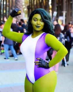 thefingerfuckingfemalefury:  followmyid:  blackwomenincostume: @jadevalkyrie as She Hulk  She’s sexy af  UNF  dem green babes~ ;9