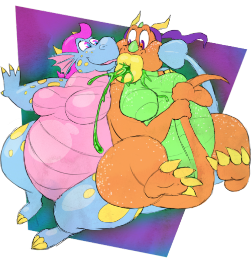 kotepteef:  My two Candy Dragon Candies brand candy dragon girls. On the left is Lollie Pop, who’s a berry-bubblegum flavor.  She’s the most well known of the CDC candy dragons, since she’s their main mascot and the star of the Candyville TV cartoon. 