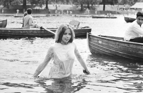 A teenage girl cooling off in the Serpentine during the Rolling Stones concert in Hyde Park, London, 5th July 1969. Nudes &amp; Noises  