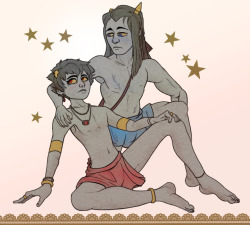 wistfullinsomniac:   Some AU where Karkat is a spoilt, exiled prince of an ancient kingdom, and Equius is his loyal guardian, exiled alongside him. They have a close relationship and come to rely on one another.  Something sfw for once. I should probably
