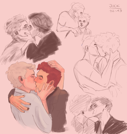 it-is-ineffable:  Some kissing husbands to relax and practice couple poses. I’m probably going to make proper drawings out of one or two of these. Which one do you like best? :) Instagram | Ko-fi