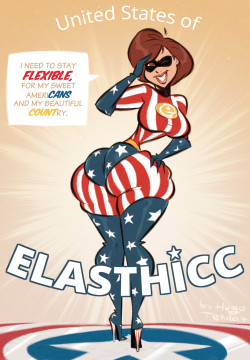 hugotendaz:   Helen Parr - ElasTHICC - Cartoon PinUp Sketch Commission   Happy 4th of July to fellow Americans, internationally known as #MrsIncredibledenceDay :D Commission for @zanpakutoman (https://www.deviantart.com/secretaccount80)   of our dear