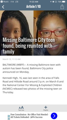 Thank God they found Kennedi  http://foxbaltimore.com/news/local/missing-western-high-teen-found-safe