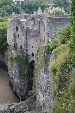 clavicle-moundshroud:  The Chepstow Castle ruins in Monmouthshire, Wales, on top of cliffs overlooking the River Wye, is the oldest surviving post-Roman stone fortification in Britain. Its construction was begun under the instruction of the Norman Lord