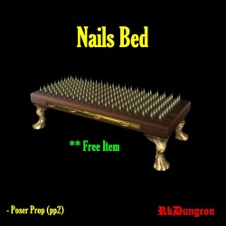 Kawecki has just released a brand new poser prop ready for your dungeon scenes! Compatible with Poser 4 and up! The best part is, it’s absolutely free! Check the link for details!Nails Bedhttp://renderoti.ca/Nails-Bed