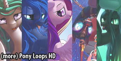 (More) Pony Loops HD13 animated loops in 1280 x 1656 near loss-less hd webm format. Also included are the flash files, condensed into one file per character as I&rsquo;ve seen some people asking for that.Additional html files are also included if you