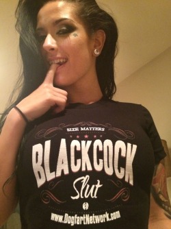 blackbulls-whitegirls-bliss:  Adult film star and fetish model Katrina Jade, isn’t shy about her private life as her T-shirt boldly proclaims the simple truth of her amazingly sexy lifestyle.  As this stunning girl’s Twitter feed reads - Happily married