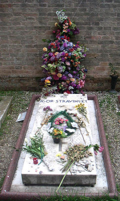 Grave of Igor Stravinsky in San Michele Island, Venice (Italy)