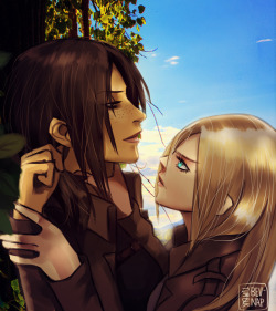 bev-nap:  I had to get Ymir and Krista out of my system…they are just too cute together… plus Dom Krista omg&lt;333 