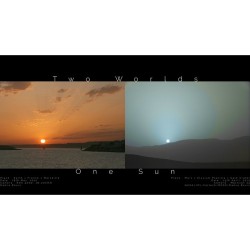 Two Worlds, One Sun #nasa #apod #jpl #msss #sunset #earth #france #marseille #mars #elysium #planitia #gale #crater #sun #martian #orange #blue #curiosity #rover #solarsystem  #science #space #astronomy