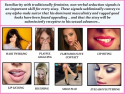 arab-alpha-dom:  This is NOT just a phase in your life, white sissy.. you will always be a girl, &amp; you should learn all the techniques of your KIND to attract Alpha Men 