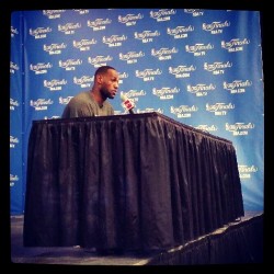 themiamiheat:  @kingjames has followed Dwyane at the Finals podium “I’m blessed. That’s all I can say. I don’t need any extra motivation, I’m motivated enough.” - James on playing in his 5th NBA Finals (at AT&amp;T Center)