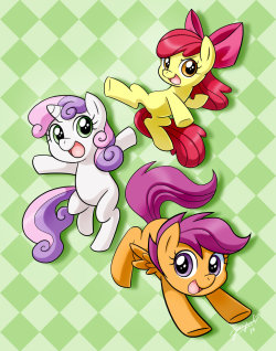 theponyartcollection:  Cutie Mark Crusaders are GO!! by *chibi-jen-hen