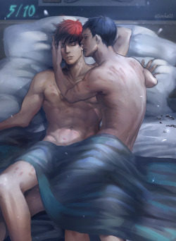 elinhell:  :cries: i hope you like this! :cries: Happy AoKaga day …yeah! I wanted to do more…im such a failure tt…this was supposed to be fluffy and now i dont know what it is….please punch  me! im done…   