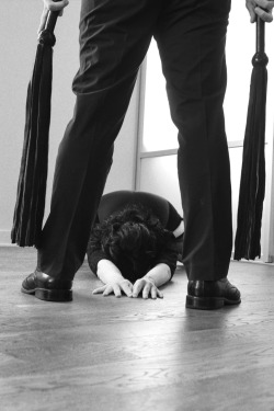 stern-dominance:  Your bitch should know not to beg to avoid punishment, but rather to beg for correction.   Devotional Training: Know what to beg for.