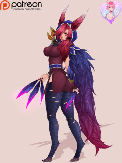 Finished Xayah from League of Legends :D!!! Get all the versions in high-res over Patreon or Gumroad: -Traditional-Bikini-Nude (w/ Goth variant) -Lingerie-Special (Sweetheart) -Stages of undress of all the versions -Futanari versions  