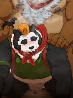 grisfur:  Little Red Riding Panda- Being a good boy for grandpa 
