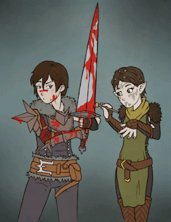 critter-of-habit:  &ldquo;Can’t that wait till after the battle is over, Merrill?”&quot;It paints on so much better when it’s fresh, though!&rdquo; 