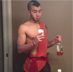 link-theultimatetimelord:  lil-bit-ghei:  themetaisawesome:  dragonsandcatporn:  sagaciouscejai:  mamasam:  Rum. Goldschlager. Gin. Vodka. Only the avatar, master of all four alcohols, could get this shit cranked.  but when the party needed him most,