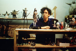 classic-coffins: Tim Burton with the figurines