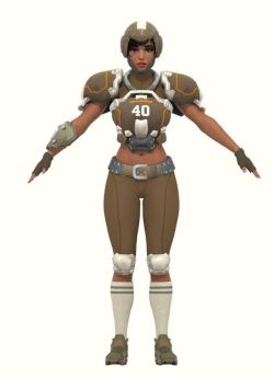 SOONI always wanted to try out an american footbal outfit for Pharah but I never found one I liked. But then I remembered Reinhardt got one as a summer skin so I took some pieces from that, combined it with some of the existing ones, and it looks like