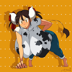 xanakoap: spindlesx:  Sukimi’s Pushups I know we have a lot of cow girl fans here, so I have a favor to ask: go give the artist of this cow, @hataraki-ari a follow.  I had a “google translate” chat with him to persuade him to upload his art