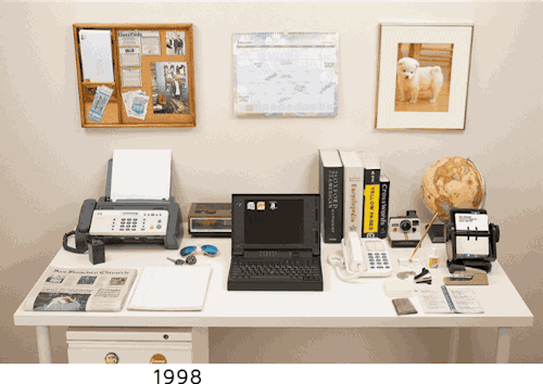 grofjardanhazy:  Evolution of the Desk (1980-2014) gif: grofjardanhazy, original video via Best Reviews 