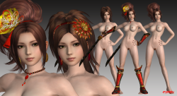 Kai (Samurai Warriors 3/4) Nude Mod Pack For XPS
