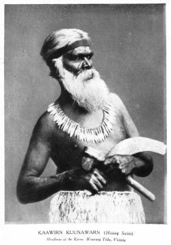 indigenouswisdom: Kaawirn  Kuunawarn (c.1820-1889), Aboriginal leader, also known as ‘King David’,  chief of the Kirrae wurrung, or &lsquo;Davie’, was born at Lake Connewarren,  Victoria, son of Carrowan, head of the Conewurt (Gunaward) clan. The