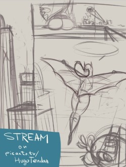 Streaming on Picarto - https://picarto.tv/HugoTendaz   Let’s start this short comic about Batman and Batgirl. And I will sketch one commission.  Newgrounds Twitter DeviantArt  Youtube Picarto   