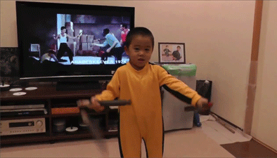 onlylolgifs:  4 Year Old Kid Plays Nunchucks Like A Little Bruce Lee   Young bruce
