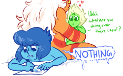 Sometimes the OT3 just has its off days when Lapis’ possessiveness jealously comes into play