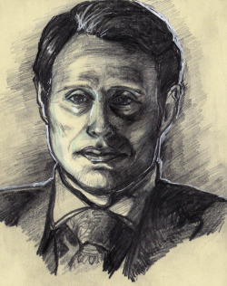 I still kind of hate his face and am not completely happy with it, but at least it looks better than it did last night&hellip;=-=;;  Hannibal, your face is so weird. Why.