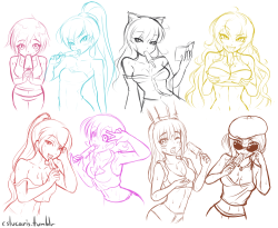#133 - RWBY Summer SketchesIt’s hot. Must cool off. With lewd popsicles. Yes.I’ll be finishing these most definitely&hellip; after I sketch more of these&hellip;I take commissions, yeah.