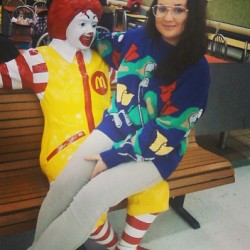 Not usually into Gingers but ya know ~ #mcdonalds #gingers #fatass #hugeuglysweater #glasses