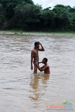 Afriboys:  Studly Black Twinks Get A Boner After A Skinny Dip… Black Boys Huge