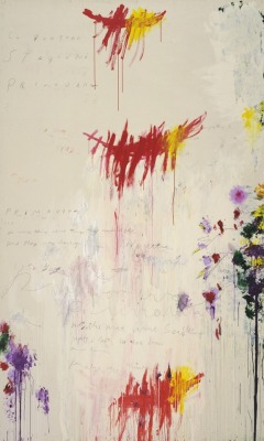 kundst:Cy Twombly (US 1928-2011) The Four Seasons: Spring (1994) Synthetic polymer paint, oil, house paint, pencil and crayon on canvas (312,5 x 192 cm)