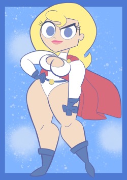 codykins123:  Supergirl as Powergirl (SBFF)- #1-3 by Codykins123 This is a very special birthday art gift for tlrledbetter/Coonfoot where it features one of his favorite animated female characters, Supergirl (Super Best Friends Forever shorts) dressed