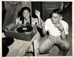 up-your-nose-with-a-rubber-hose:  indypendent-thinking: 1944- Native Philippine teens enjoy an “all-american” halloween party at United Press headquarters on Leyte after liberation by American forces.