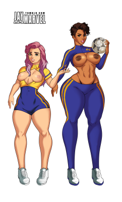 jay-marvel:Currently unnamed new characters from the rival school in my Sex-Ed comic on Tabrin. Of course, that’s where their info and future escapades will first appear, so make sure to check them out! ;9