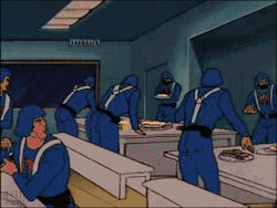 evilplotting:officialtokyosan:  4gifs:  True story  what the fuck happened  I’m not sure if my favorite part is all the animation errors or the fact the t-rex opts to eat the salad instead of the people.