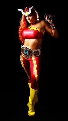 aprilhunter:  Marvel Comics THUNDRA from Fantastic Four! Head to toe —costume, world title belt, head piece— designed &amp; created by Jd Maverick/SuperStar Gear! Thank you!  Photo: Steve Griffey Photography!  www.aprilhunter.com  You look amazing!!!