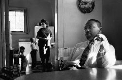 vaspim2k13:  In this photograph, Coretta is upset with her husband, who had been attacked the night before by a disturbed white racist but had not defended himself. Though the police urged King to press charges, he refused. “The system we live under