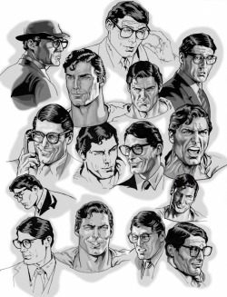 brianmichaelbendis:  Christopher Reeve as Clark Kent/Superman - art by Nacho Castro 