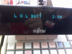 ichewonpushpins:  runatic-lavings:  Look what happens when you ring up Land O Lakes butter on a grocery store cash register.  Also, Land O’Lakes Omega-3 Eggs ring up as “LOL OMG EGGS”, which is quite possibly the best thing ever. 